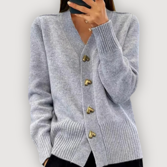 Bella | קרדיגן עם כפתורים בצורת לב