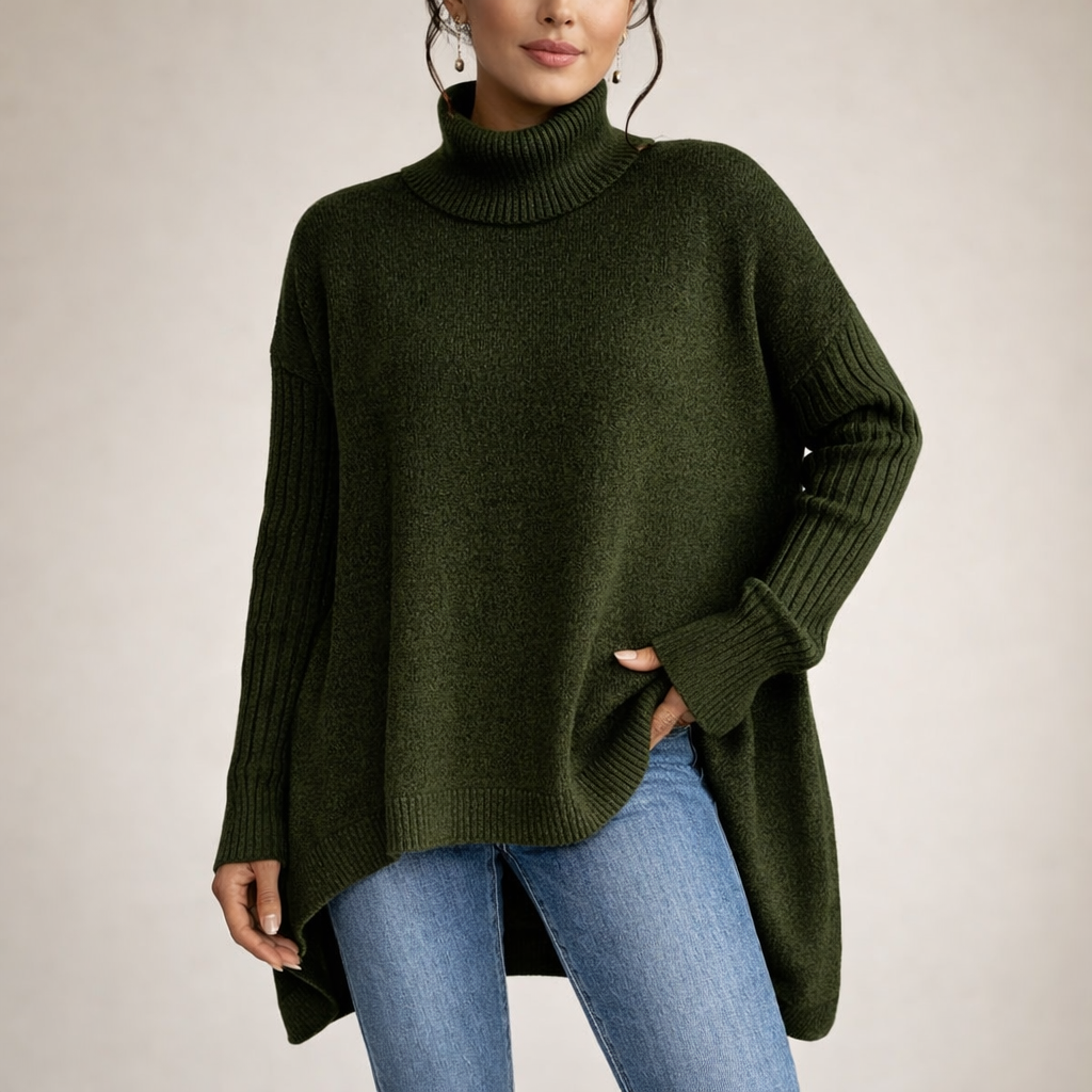 Ewa | סוודר גרנט גבוה במידה אוברסייז