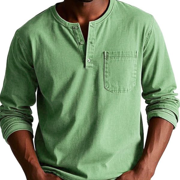 Cedric | חולצת טריקו עם שרוול ארוך וצווארון סוג הנלי