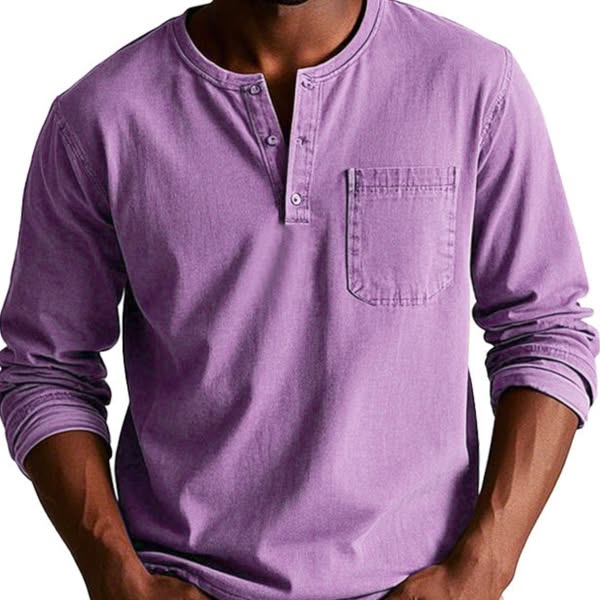 Cedric | חולצת טריקו עם שרוול ארוך וצווארון סוג הנלי