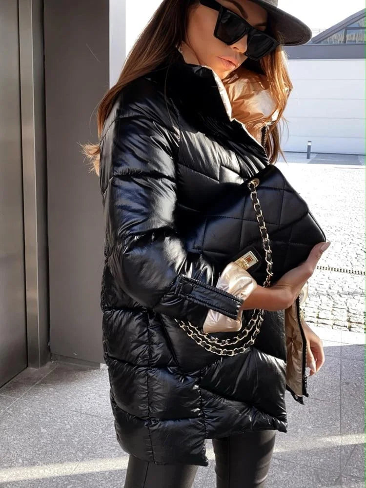 Yamile | מעיל פוך הפיך עם צווארון גבוה לנשים