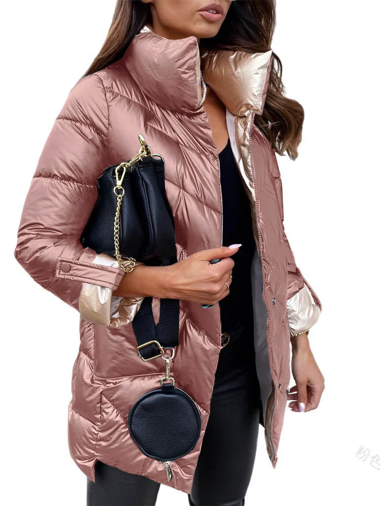 Yamile | מעיל פוך הפיך עם צווארון גבוה לנשים