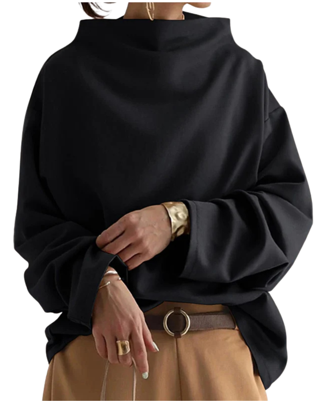 Katerin | טופ פונטו רך עם צוואר גבוה