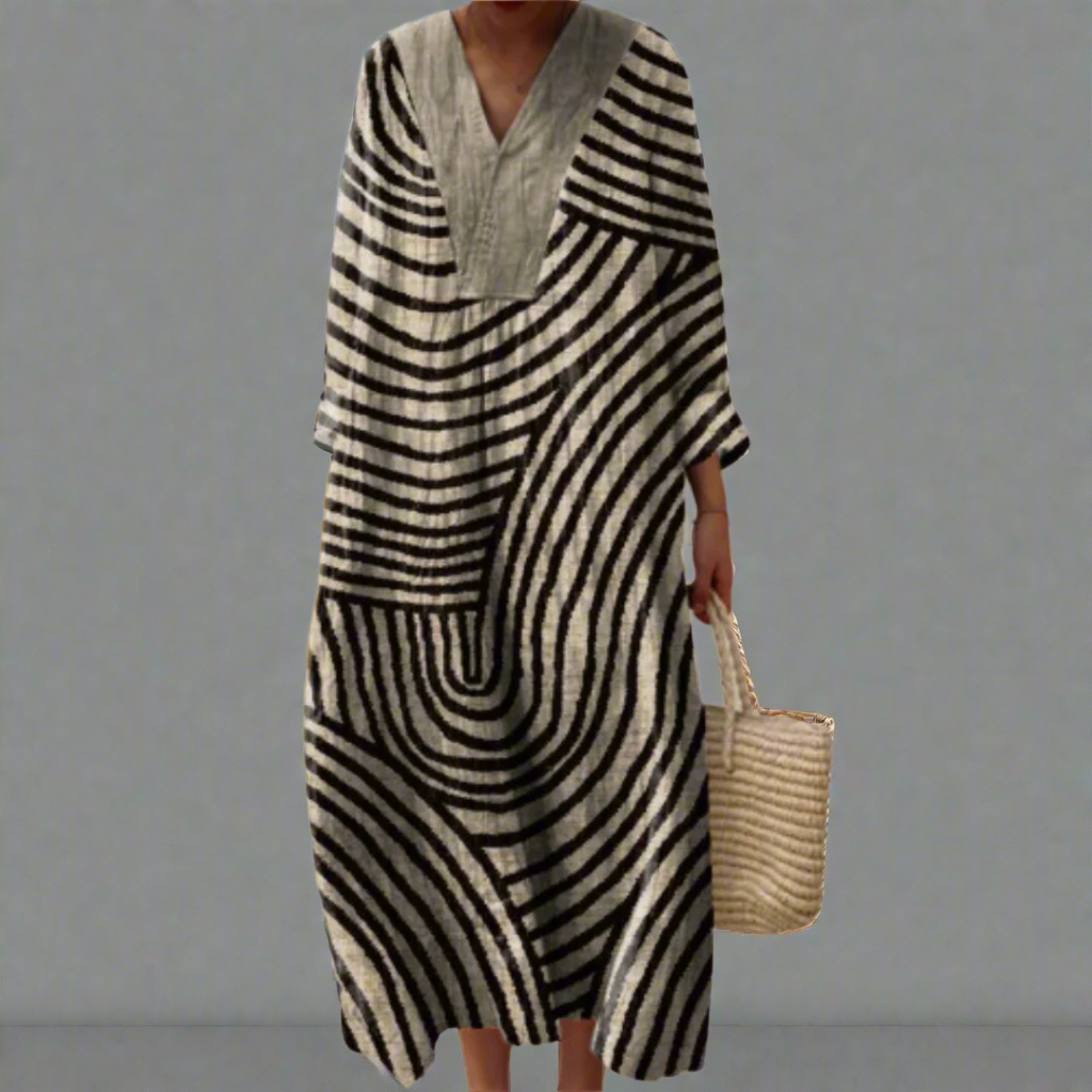 איירין™ | שמלת זרימה בצבעים מונוכרומטיים