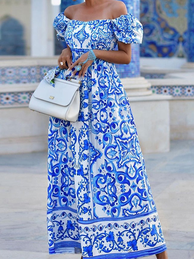 Amalfi | שמלת מקסי אלגנטית ללא כתפיים